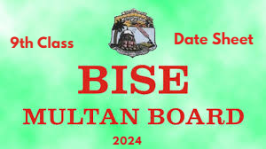 9th Class Date Sheet 2025 BISE Multan Board