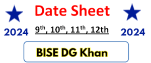2nd Year 12th Class Date Sheet 2025 BISE DG Khan Board