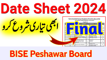 9th Class Date Sheet 2025 BISE Peshawar Board